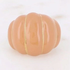 Bague forme bombée coquillage avec émail