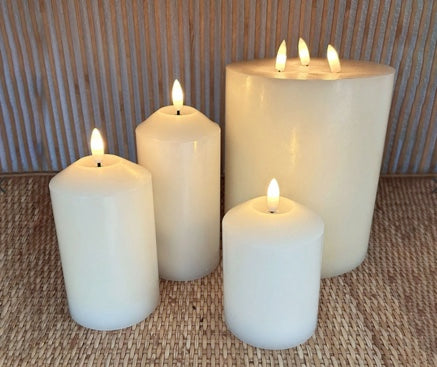Lot de 3 bougies LED en cire naturelle avec télécommande