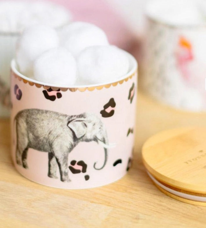 Pot hermétique éléphant en porcelaine, taille S, Yvonne Ellen
