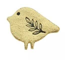 Broche cuir en forme d'oiseau