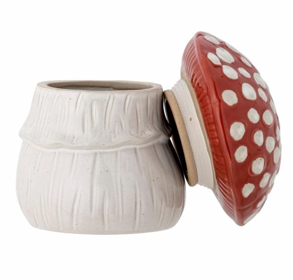 Pot champignon Sophine en gré avec couvercle, Bloomingville