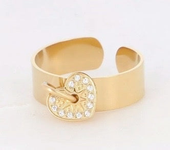 Bague coeur zirconium