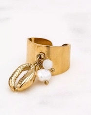 Bague ajustable avec perle