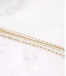 Bracelet réglable 3 rangs doré