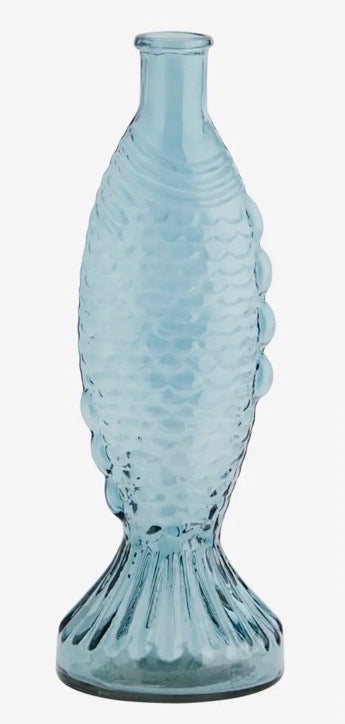 Carafe poisson grand modèle bleu, Madame Stoltz, Fish glass vase