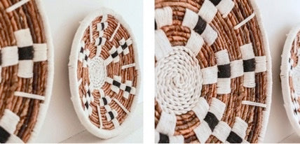 Panier mural ethnique chic en fibres de bananier