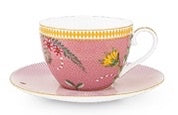 Coffret 2 Paire tasse thé La Majorelle rose 280ml, porcelaine Pip studio