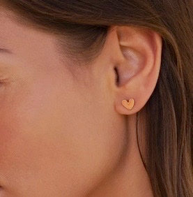 Boucles puces Yssenia coeur en émail coloré