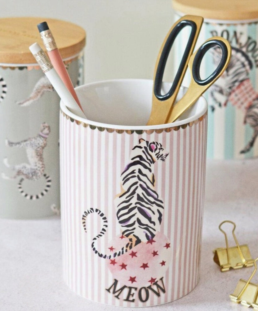 Pot hermétique en porcelaine, Medium Tigre, Yvonne Ellen