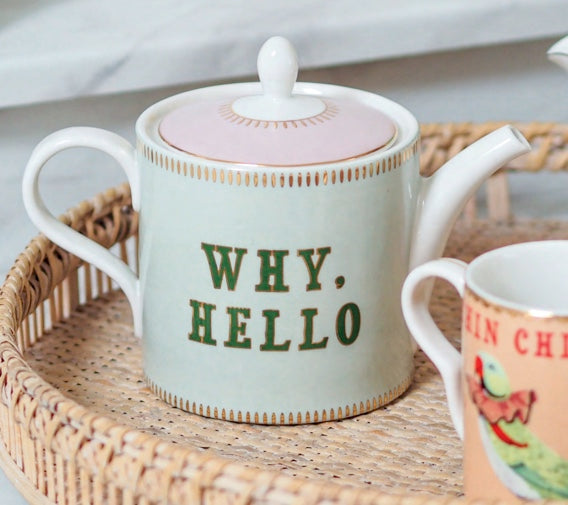 Théière Why hello porcelaine fine, Yvonne Ellen