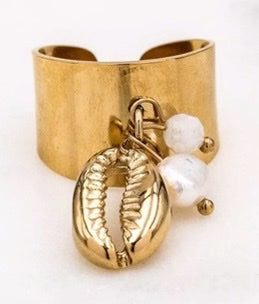 Bague ajustable avec perle