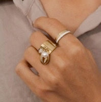 Bague ajustable avec perle