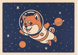 Carte postale "Space Shiba" Yeah Studio
