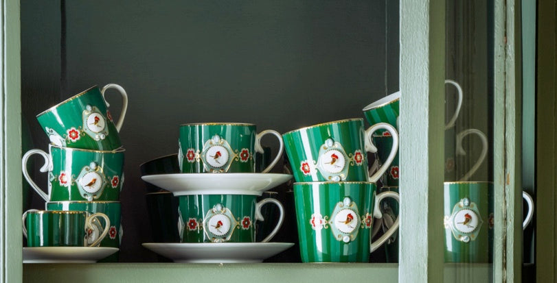 Sucrier Love Birds vert, porcelaine, Pip Studio