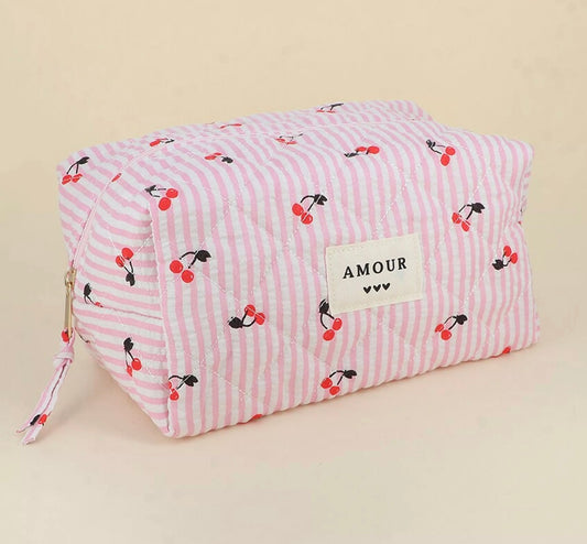 Grande trousse multi usages motif cerise