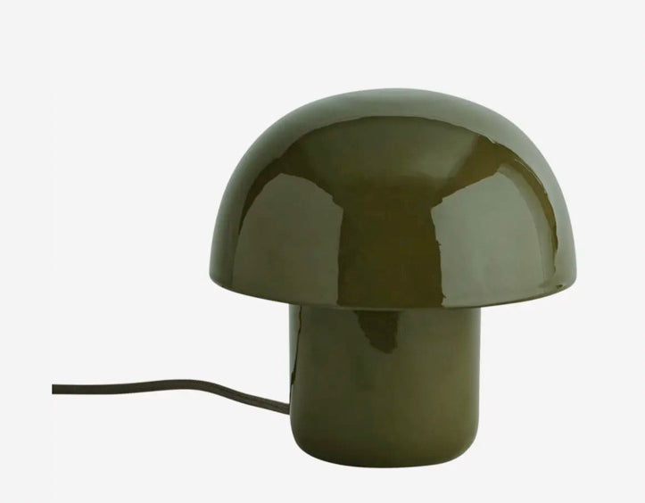 Lampe champignon en émail vert Madame Stoltz, Enamel lamp table