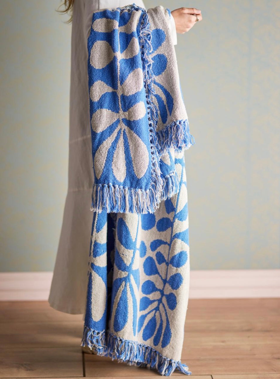 Plaid Nevine blue, coton recyclé, Boomingville