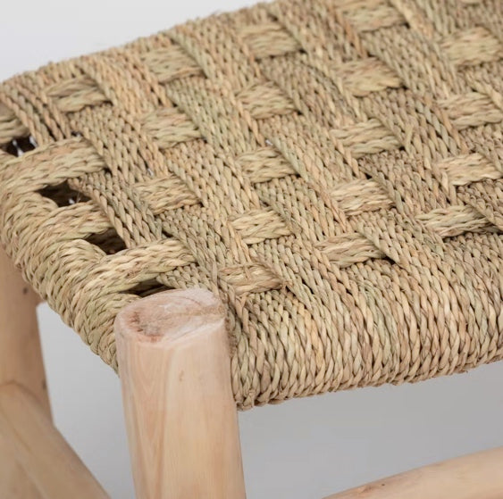 Banc marocain en bois d'eucalyptus