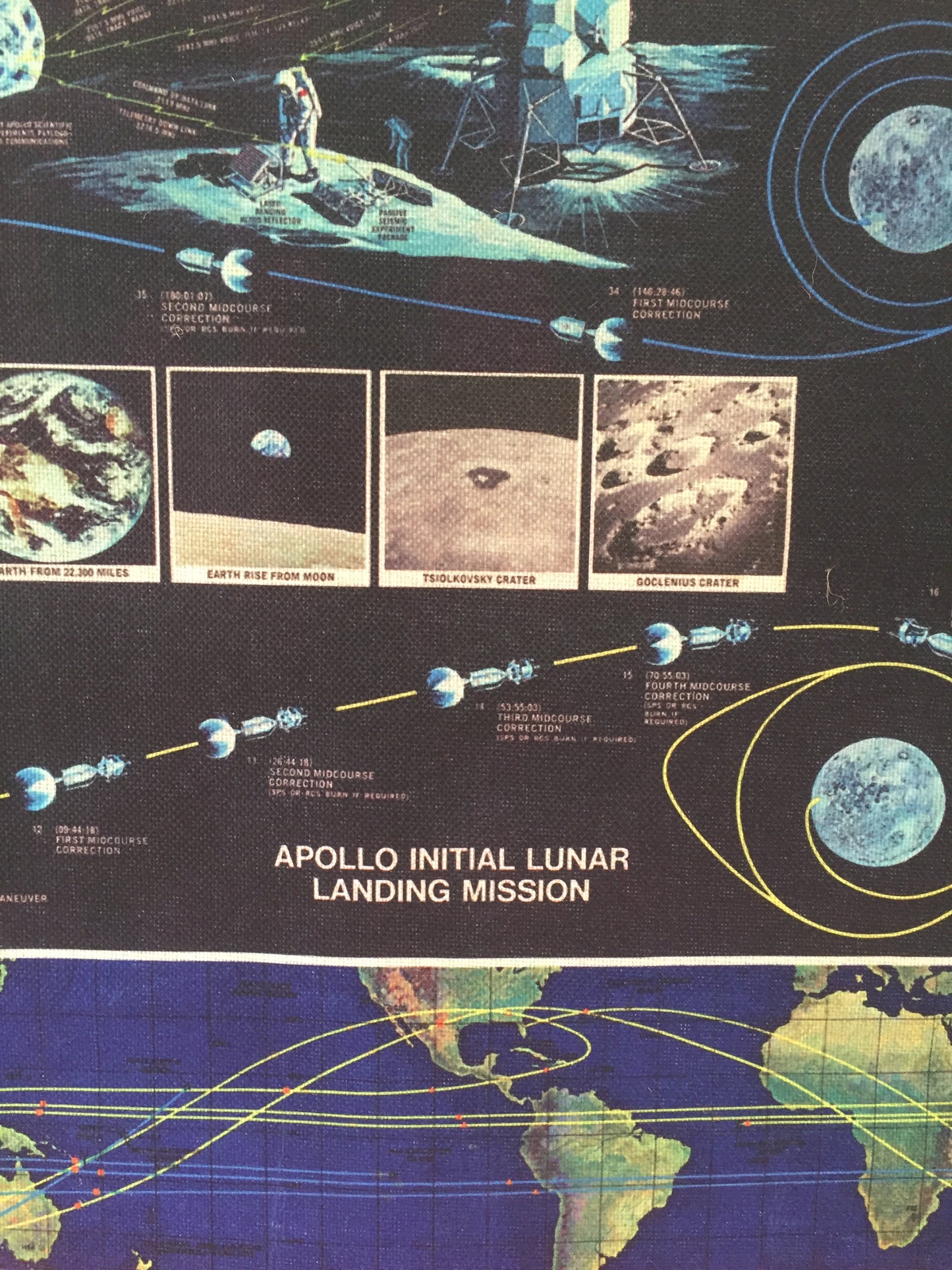 Carte en tissu mission Apollo Blue Shaker