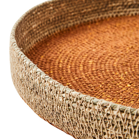 Panier plat en jonc de mer