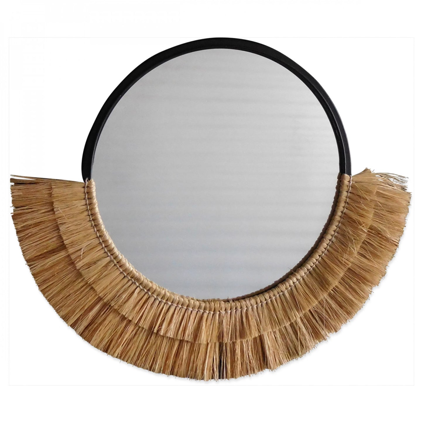 Miroir demi en fibres naturelles
