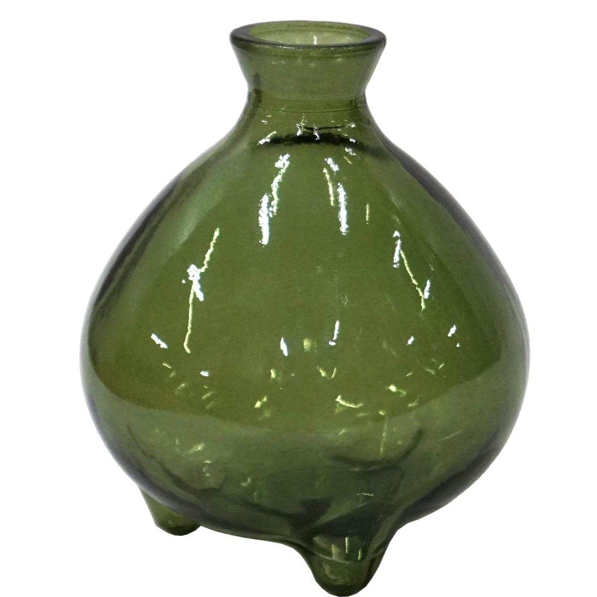 Vase green en verre recyclé