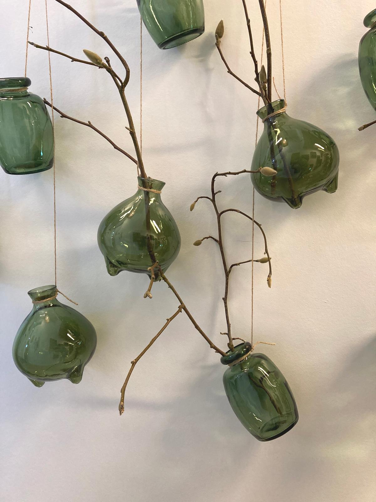 Vase green en verre recyclé