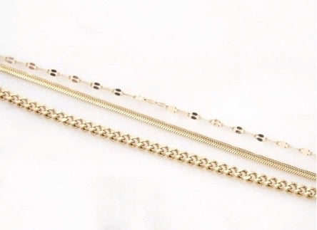 Bracelet 3 chaines dorées