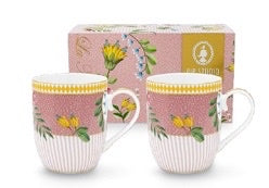 Coffret 2 Petit mug La Majorelle rose porcelaine 145ml Pip Studio