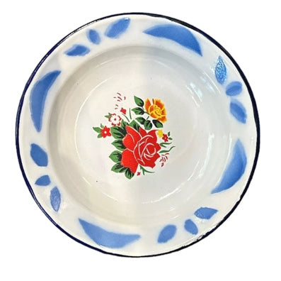 Assiette creuse émail bleu, Sensitive et fils