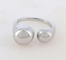 Bague réglable argenté avec effete miroir