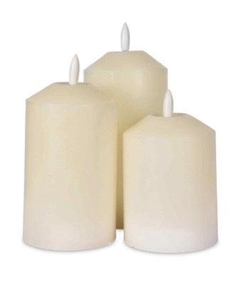 Lot de 3 bougies LED en cire naturelle avec télécommande