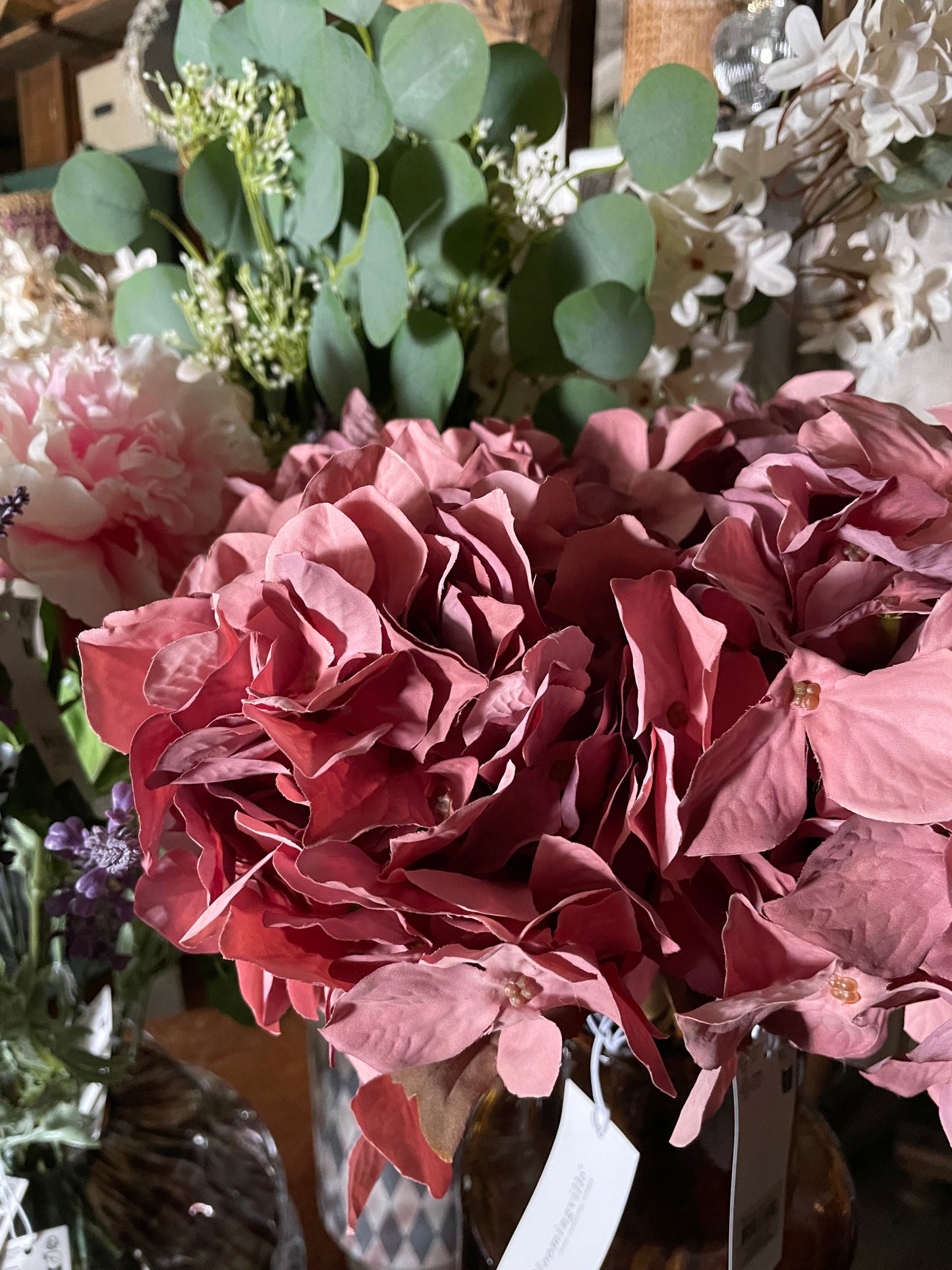 Hydrangea mauve, tige, fleur artificielle Bloomingville, H 65 cm