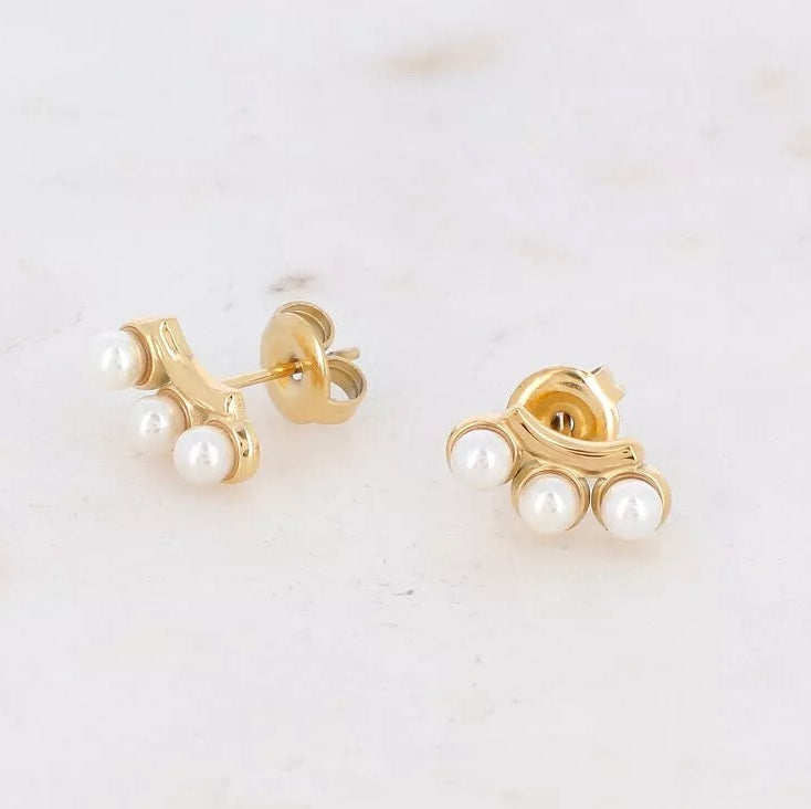 Boucles puces, 3 boules nacrées