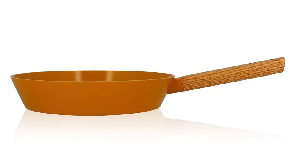 Casserole Ector 20 cm aluminium revêtement céramique, jaune , manche en bois