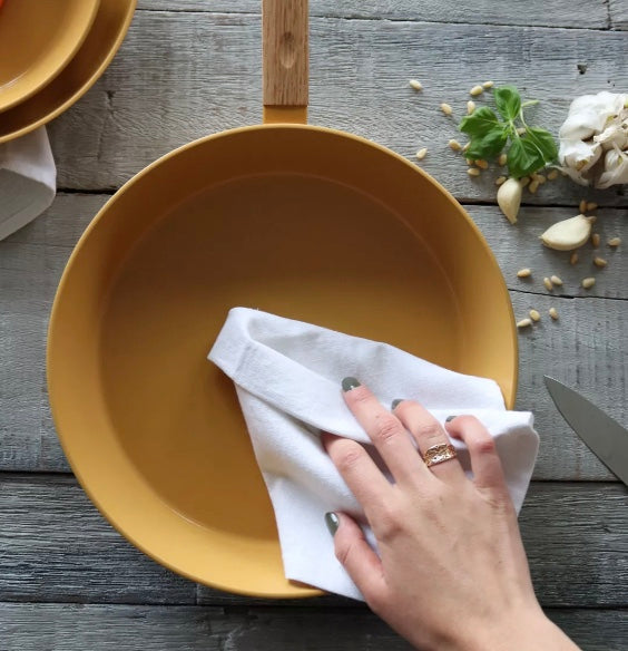 Casserole Ector 20 cm aluminium revêtement céramique, jaune , manche en bois