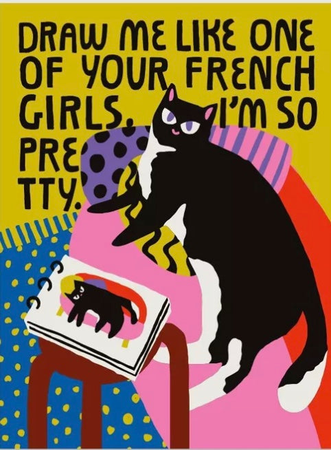 Affiche chat French girl / redy