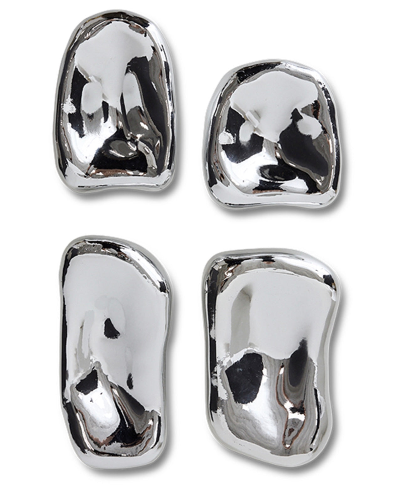 Set de 4 "glass sculptures" en chrome, HK Living