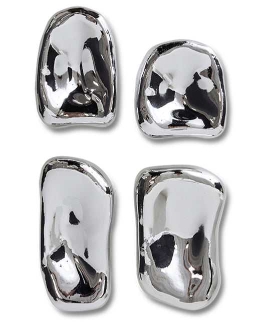 Set de 4 "glass sculptures" en chrome, HK Living