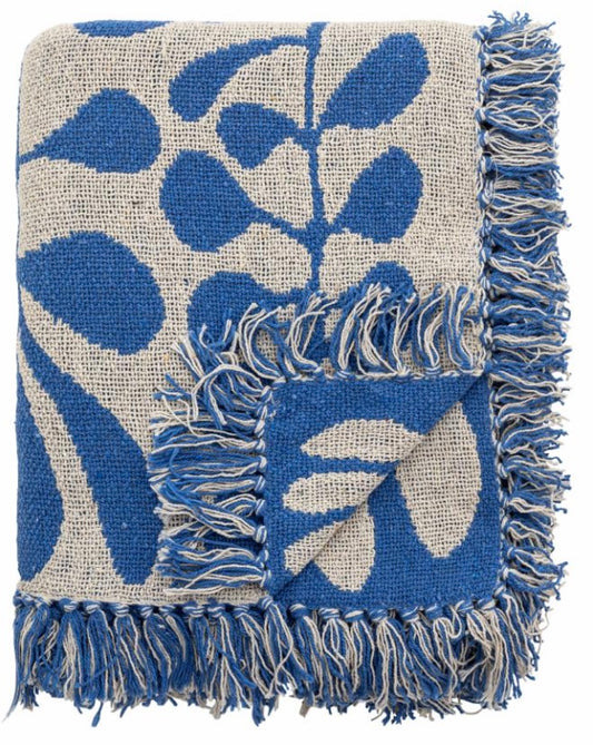 Plaid Nevine blue, coton recyclé, Boomingville