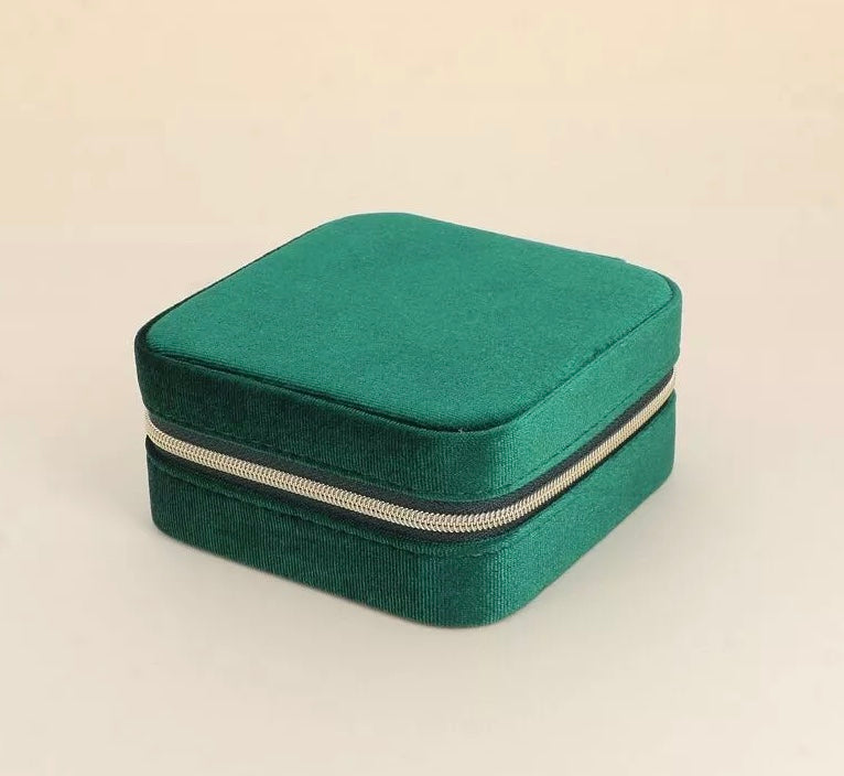 Boîte à bijoux carrée velours sans miroir