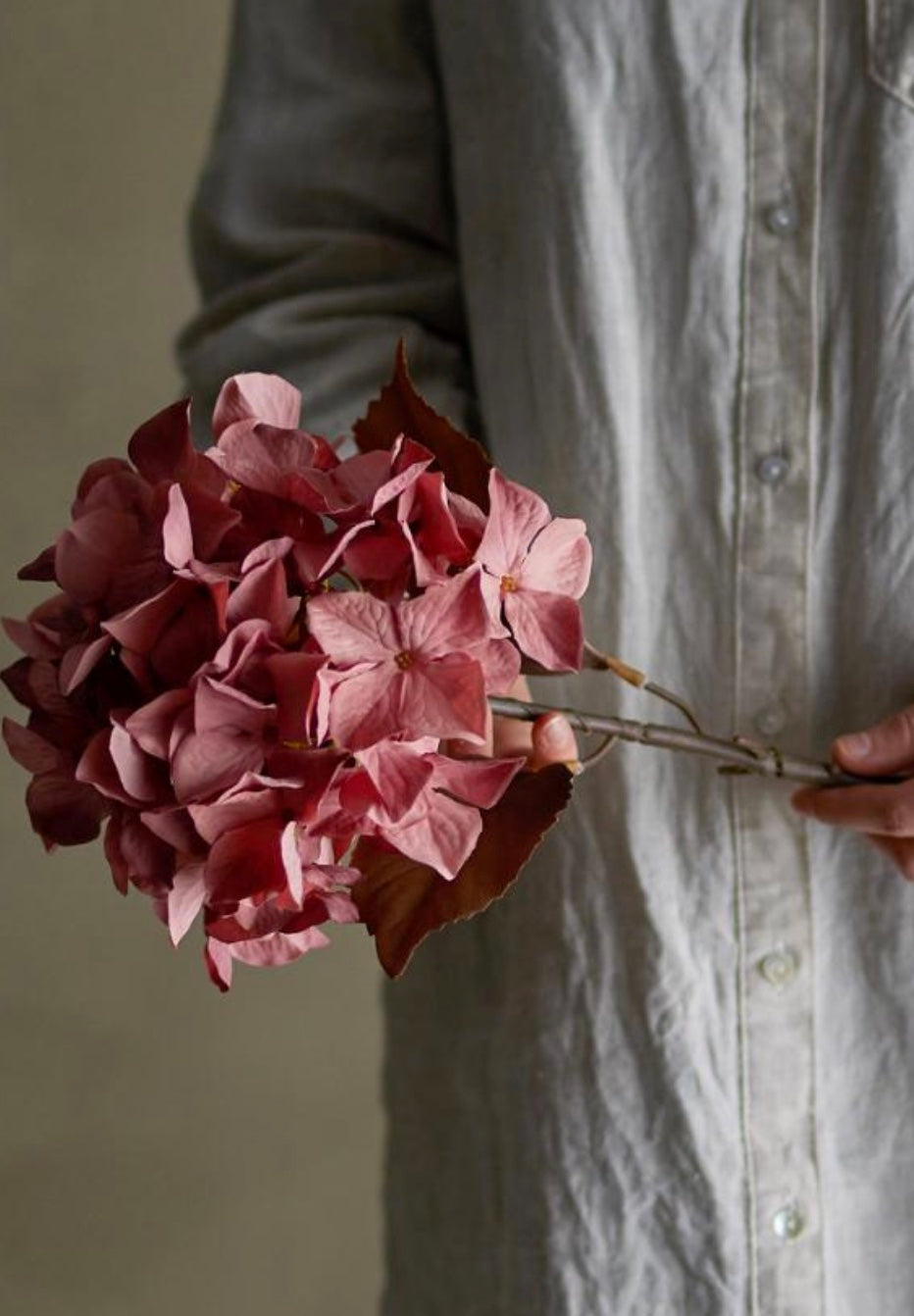 Hydrangea mauve, tige, fleur artificielle Bloomingville, H 65 cm
