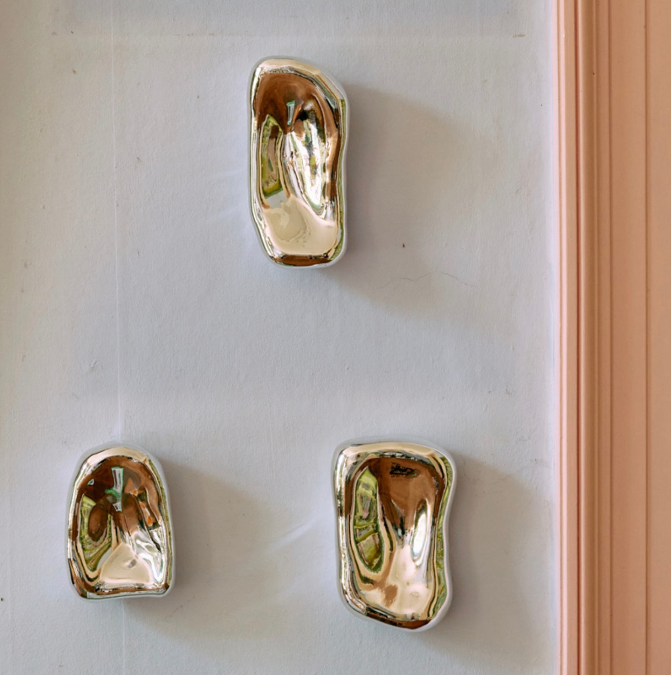 Set de 4 "glass sculptures" en chrome, HK Living