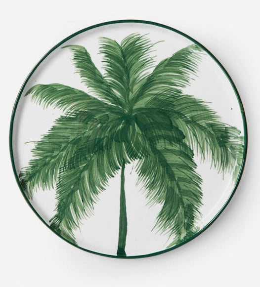 Assiette porcelaine palmier HK Living vert