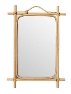 Miroir en bambou artisanal