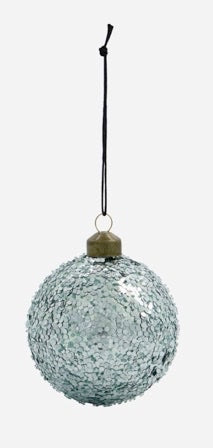 Boule de Noël paillettes bleutées House Doctor
