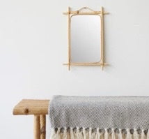 Miroir en bambou artisanal