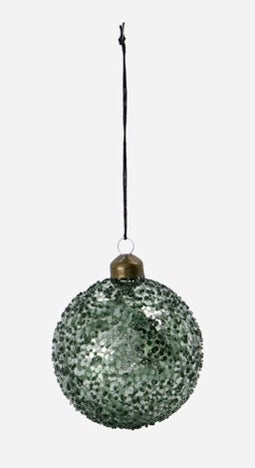 Boule de Noël paillettes vertes House Doctor